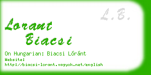 lorant biacsi business card