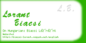 lorant biacsi business card